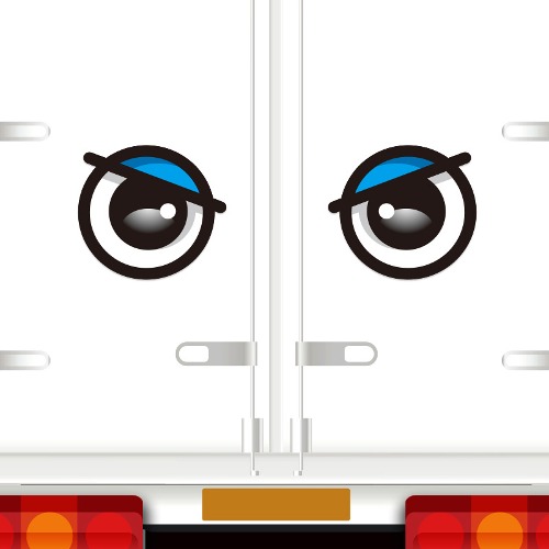 왕눈이 화물차 트럭 반사 안전거리 스티커 졸음운전방지 B003(좌우세트)