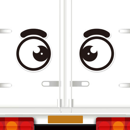 화물차 트럭 버스 왕눈이 반사 스티커 졸음운전방지 접근금지 시트지 A001(좌우세트)