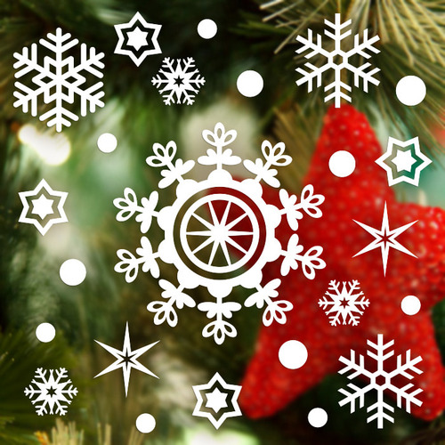 제제데코 크리스마스 눈꽃 스티커 장식 CMS4J017