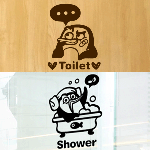 펭키 Toilet&amp;Shower [포인트스티커/화장실스티커/욕실스티커]